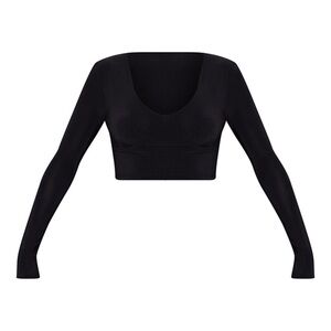 Crop long sleeve v neck